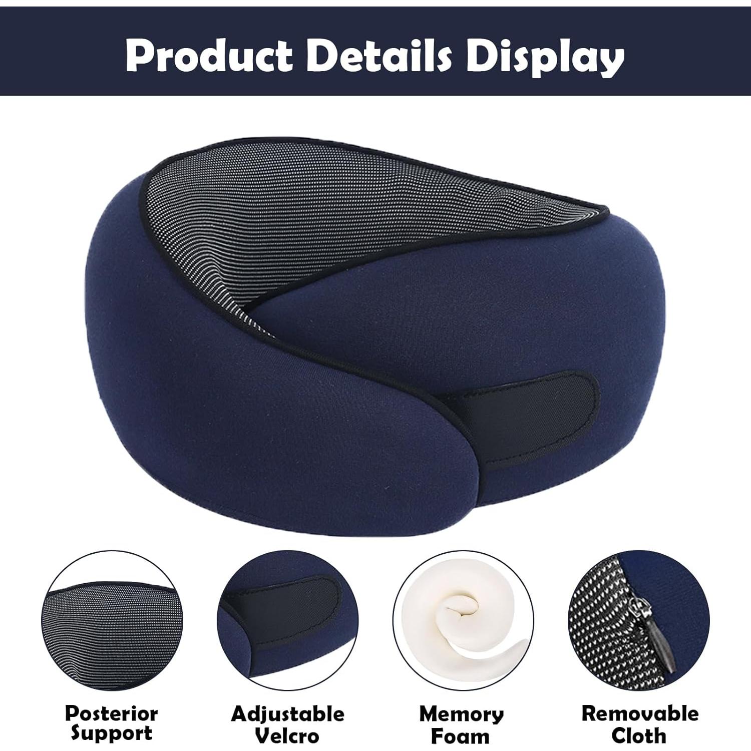 Almohada de Cuello Ergonómica MQZAYZ Azul para Viajes