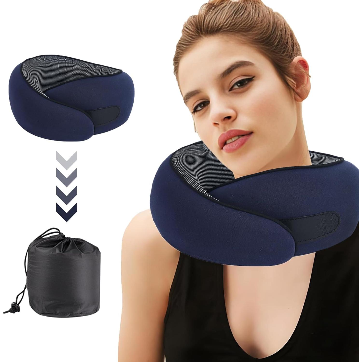 Almohada de Cuello Ergonómica MQZAYZ Azul para Viajes