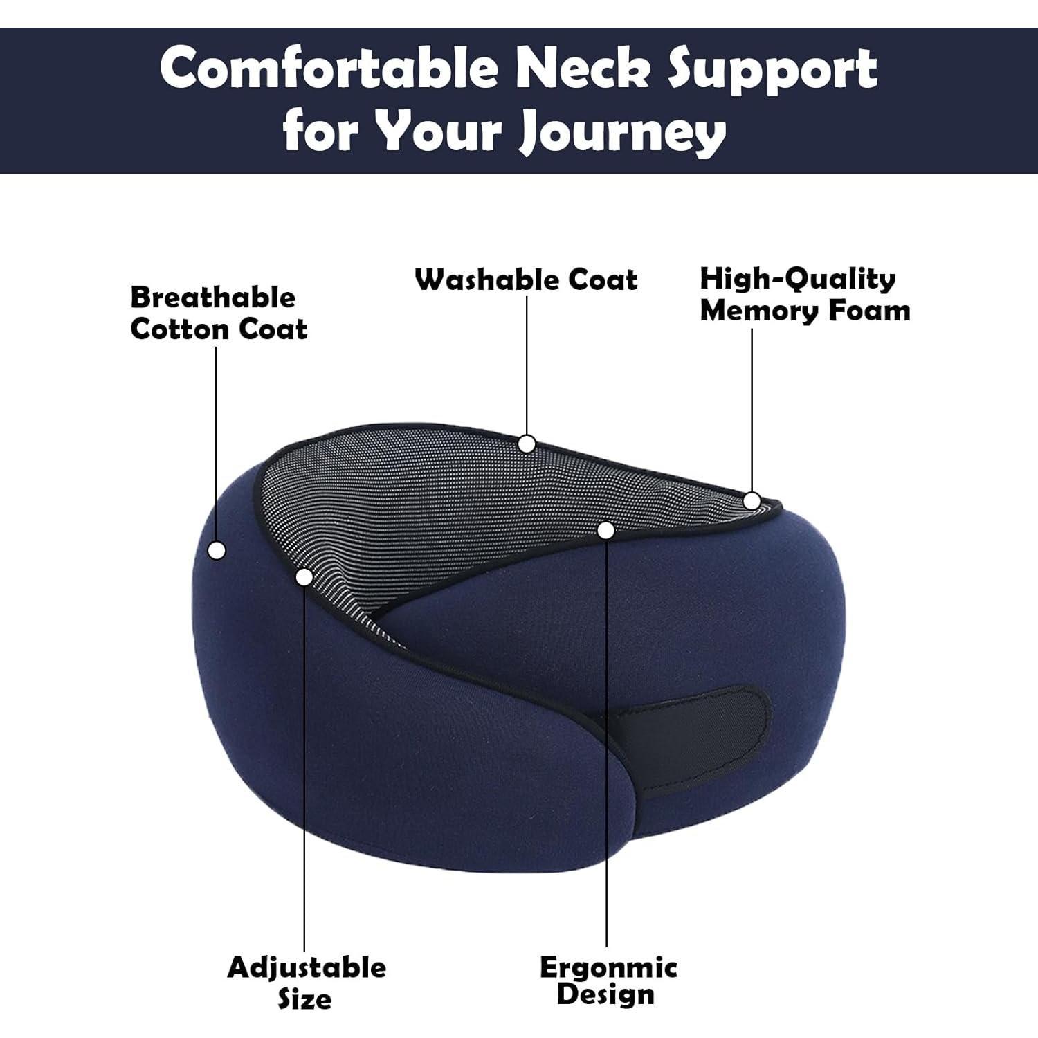 Almohada de Cuello Ergonómica MQZAYZ Azul para Viajes