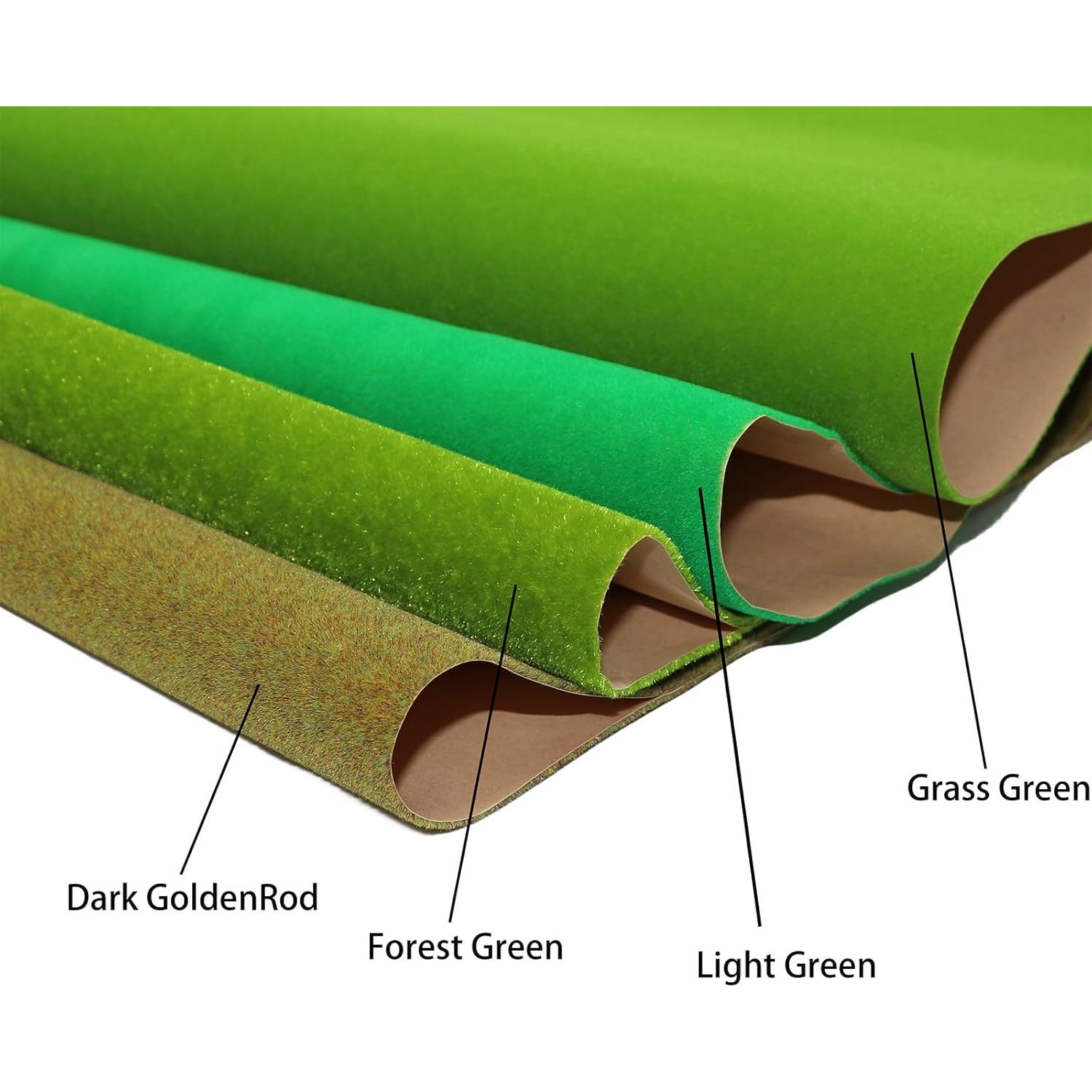 Alfombra de Césped 41x100cm CWBPING para Modelos de Tren