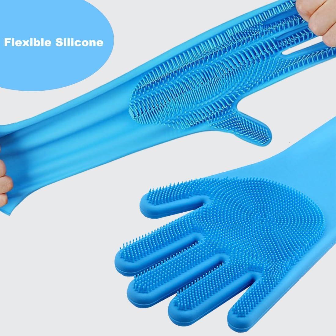 Guantes de Baño para Mascotas Metopets con Cepillo de Goma