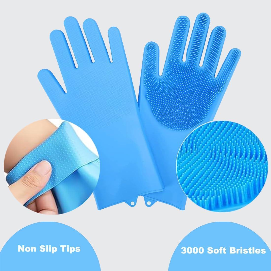 Guantes de Baño para Mascotas Metopets con Cepillo de Goma