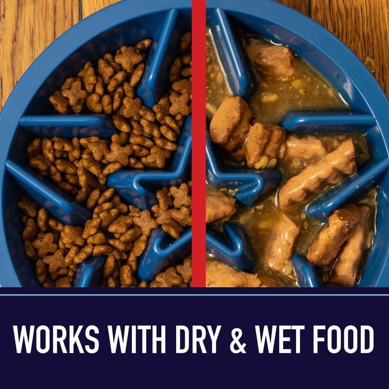 Cuenco para Perros Leashboss Alimentador Lento Azul 1.5 Taza