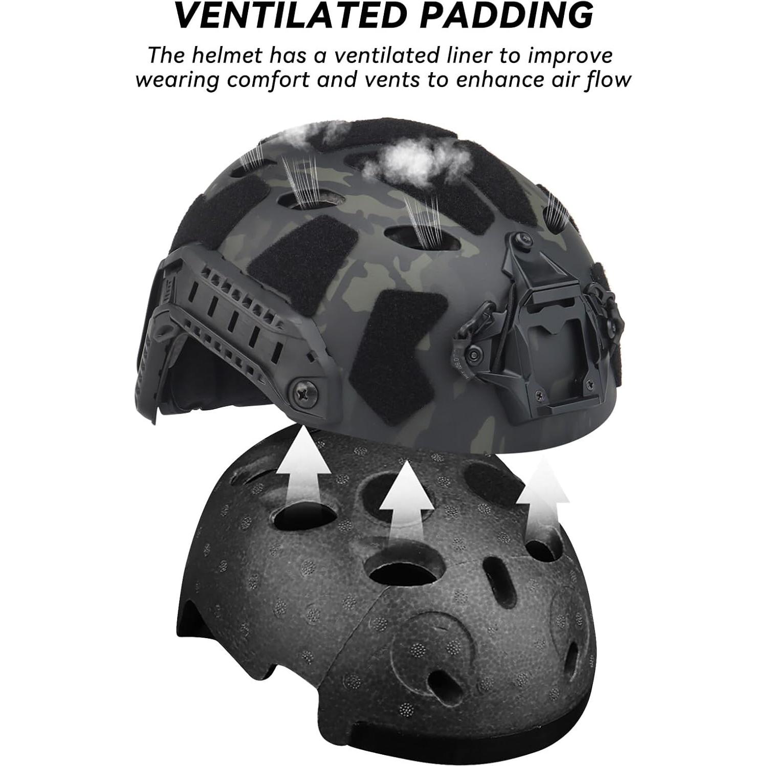 Casco Táctico AOUTACC Ajustable para Airsoft y Paintball