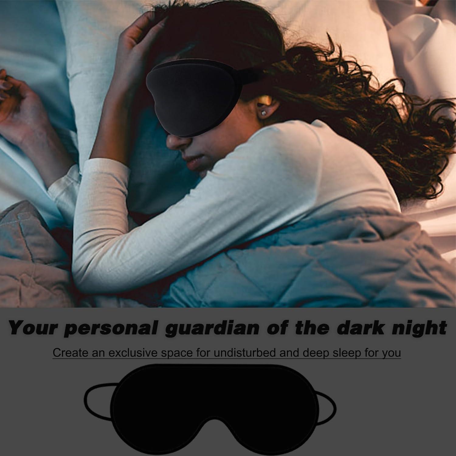 3D Contoured Sleep Mask for Side Sleepers - Eye Mask for Sleeping Light Blocking, Zero Eye Pressure & 100% Light Blocking, 2 Styles, Suitable for Men or Women