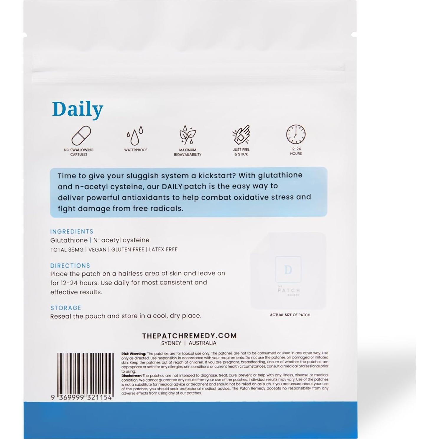 Parche Antioxidante Diario Glutati&oacute;n y NAC - 30 Parches