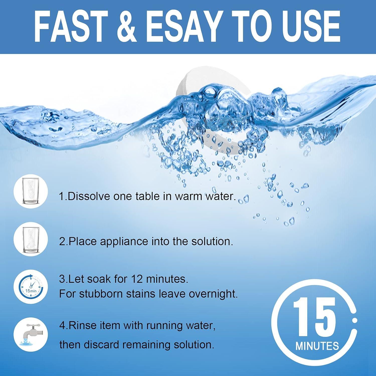 Tabletas Limpiadoras EZGO SUVELAM para Dentaduras 120 pcs