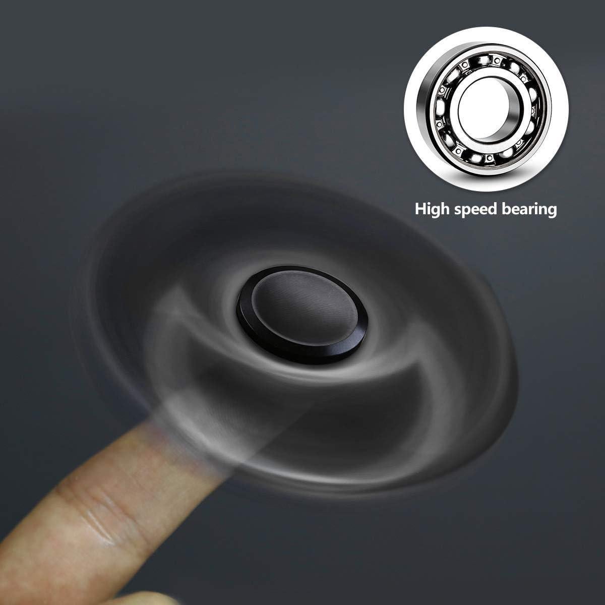 Spinner Fidget ATESSON Negro, Alivio Estrés y TDAH, Metal
