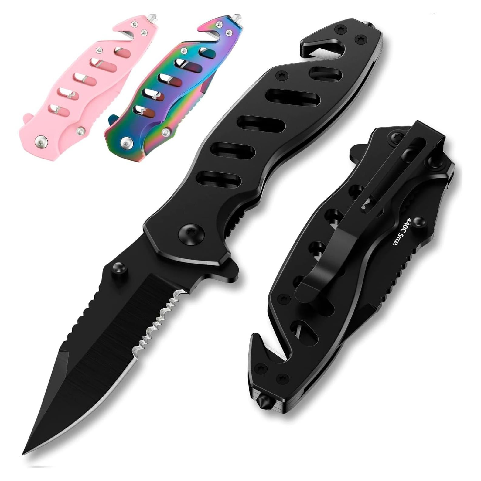 Cuchillo Plegable Táctico BUEN TRABAJADOR 6.81 cm Negro