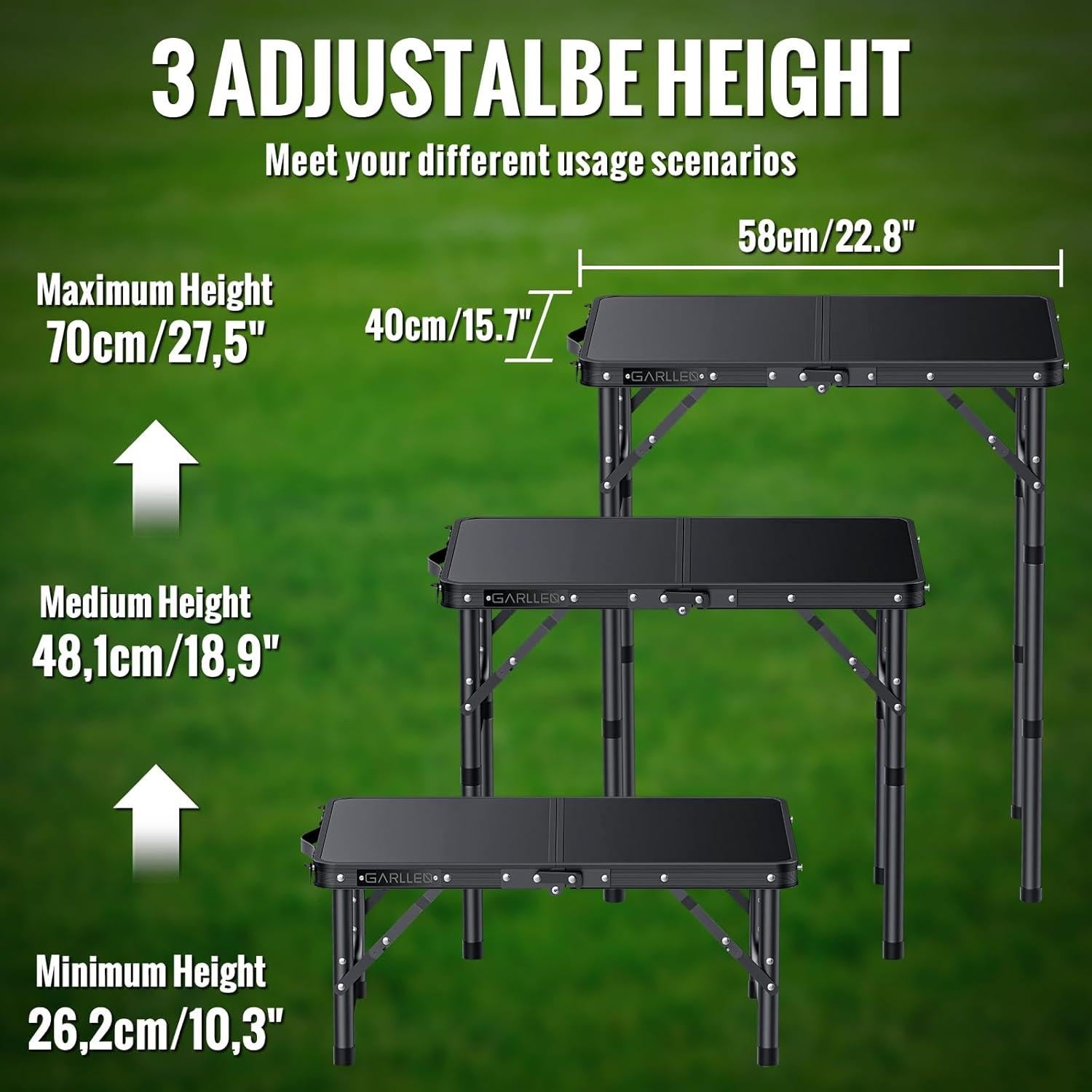 Mesa de Camping Plegable GARLLEN HFWGAL011-A 57.9x39.9cm Negra