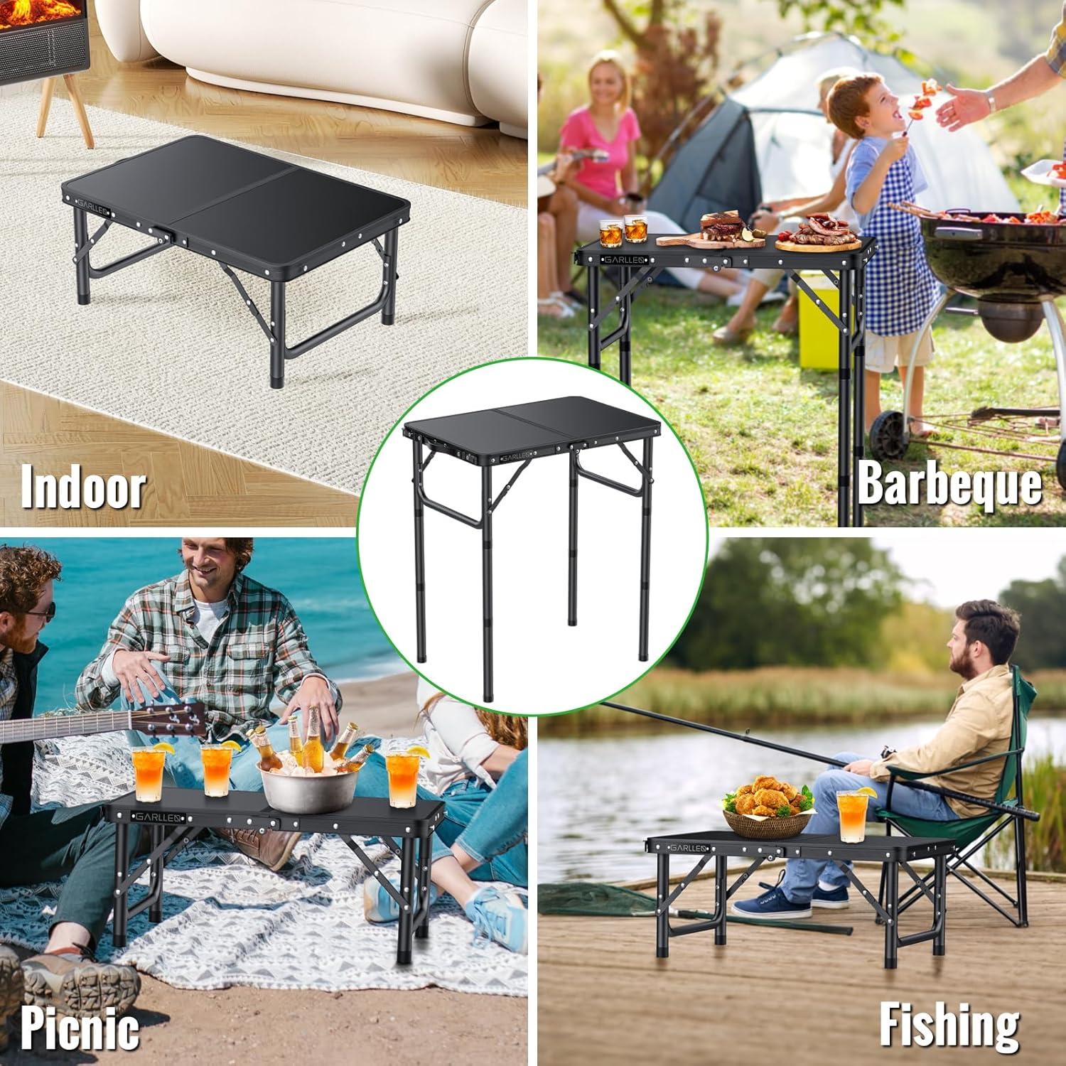 Mesa de Camping Plegable GARLLEN HFWGAL011-A 57.9x39.9cm Negra