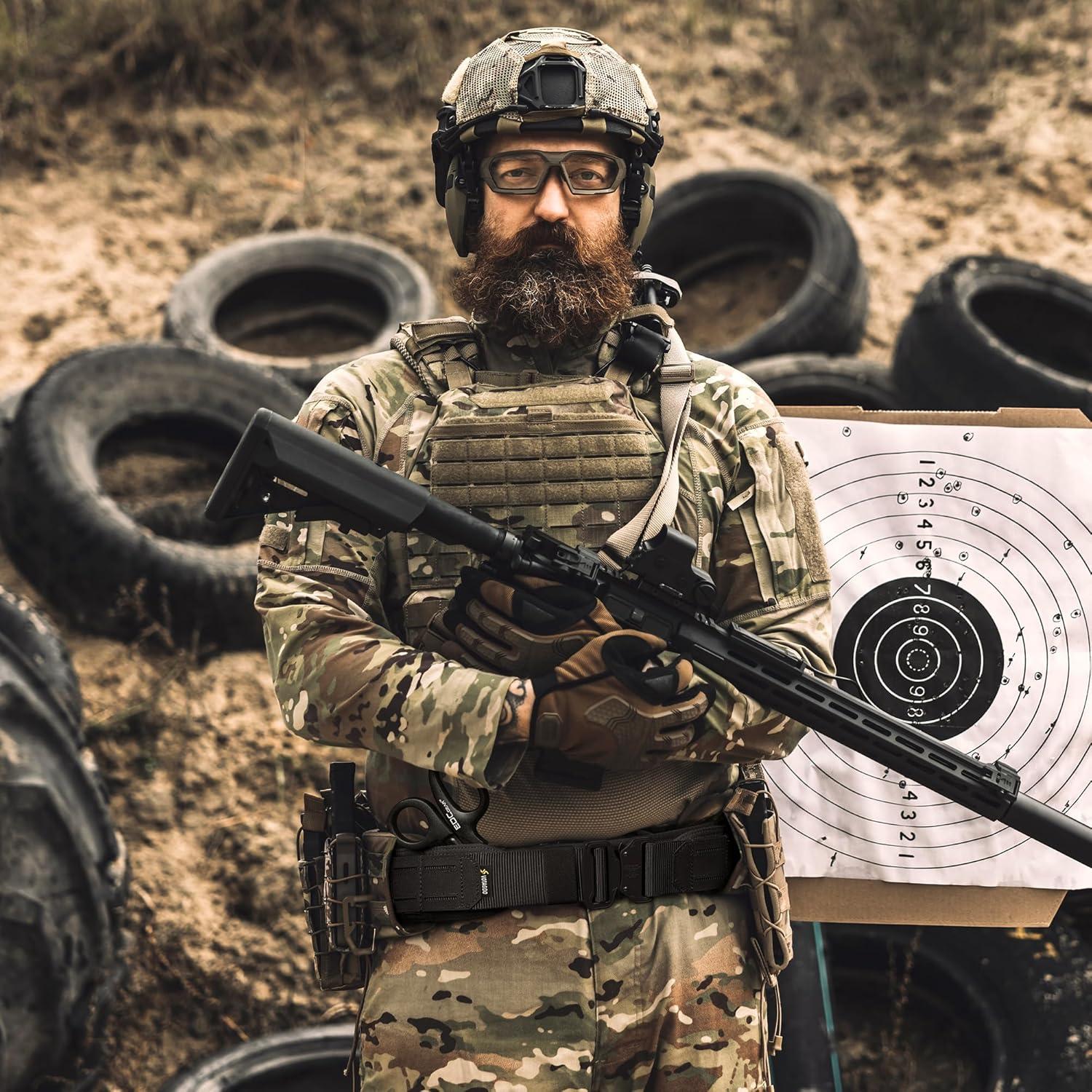 Cinturón Táctico MOLLE Negro 5,08 cm Ajustable