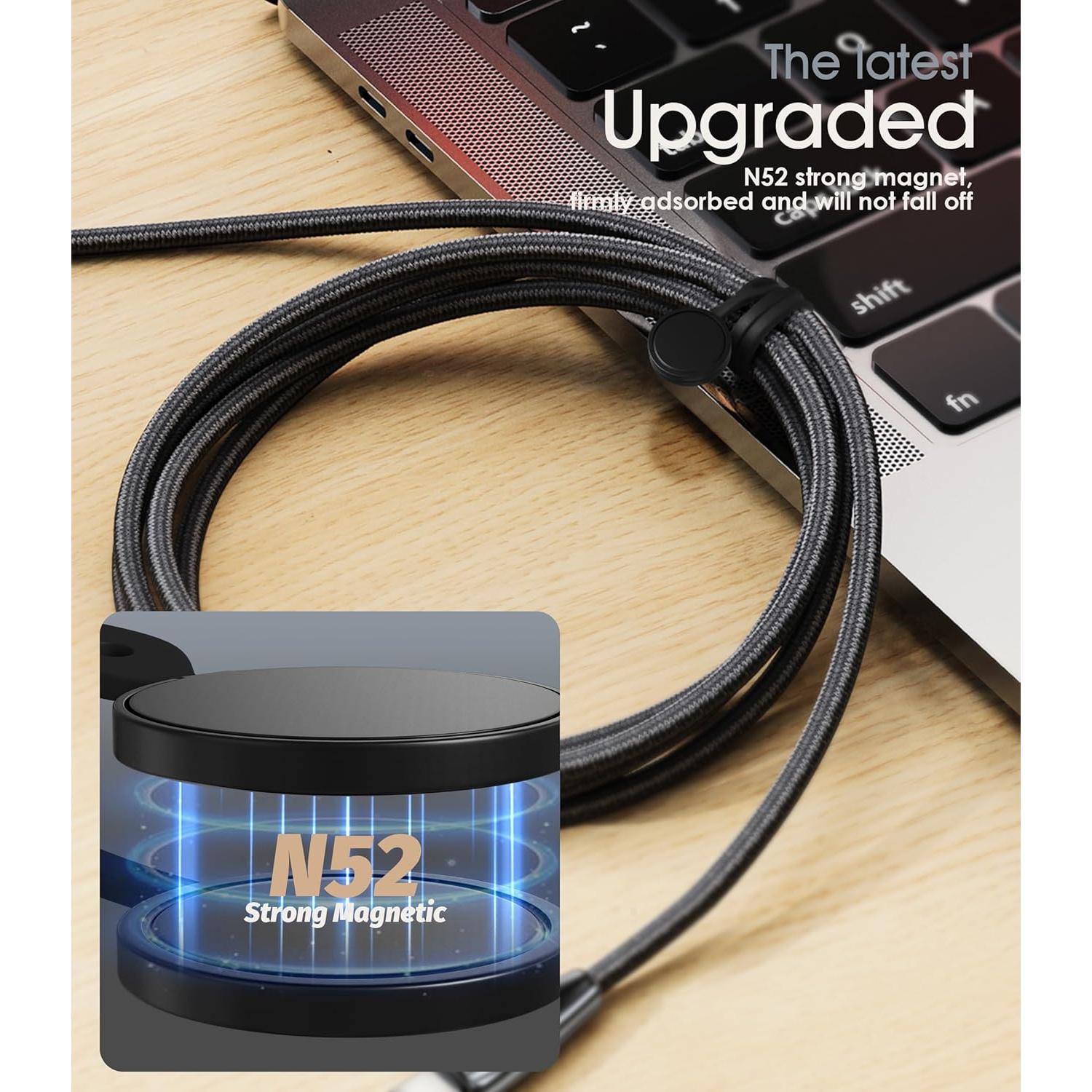 20Pcs Nearockle Reusable Magnetic Cable Ties, 2024 Upgraded 7.3"&3.3" N52 Strong Magnet Cable Clips Cord Organizer for Desk Electrical Cords, Charging Cords, Whiteboard Fridge Magnets (Black)