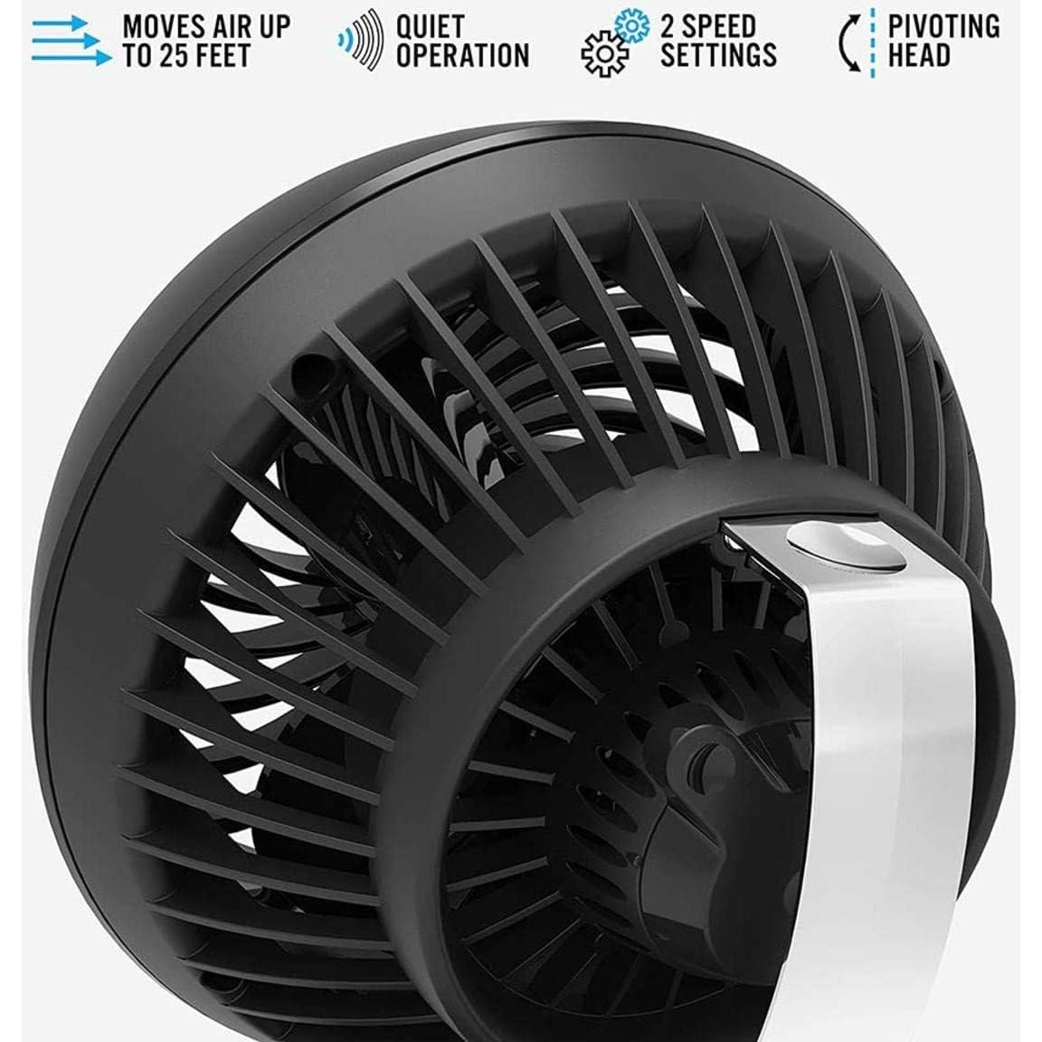 Vornado 160 Personal Air Circulator Small Fan for Dorm, Desk, and Bedside Cooling with 2 Speeds Black.