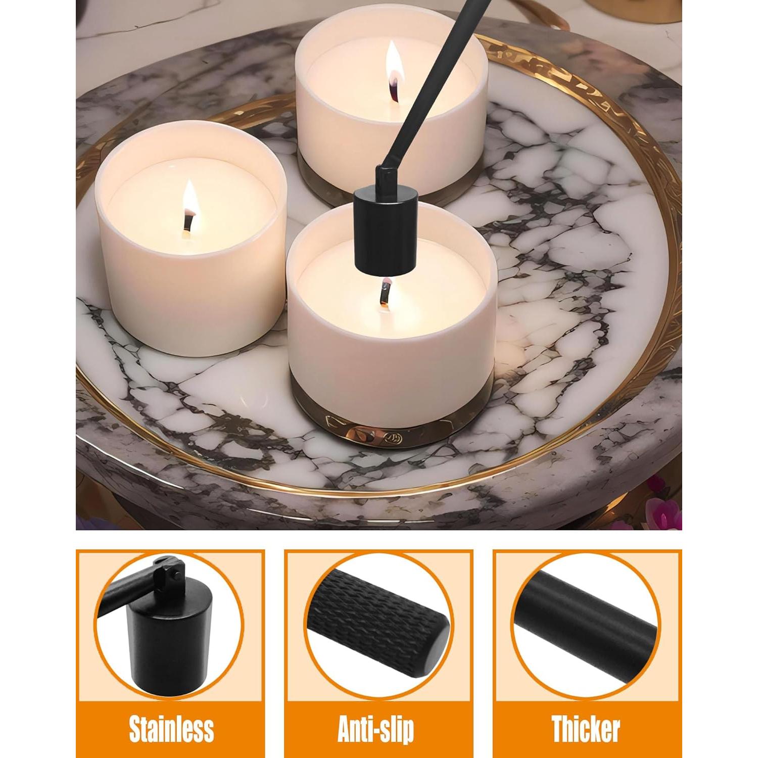 Juego de Accesorios para Velas YOUTUOY 4 en 1 Negro Mate