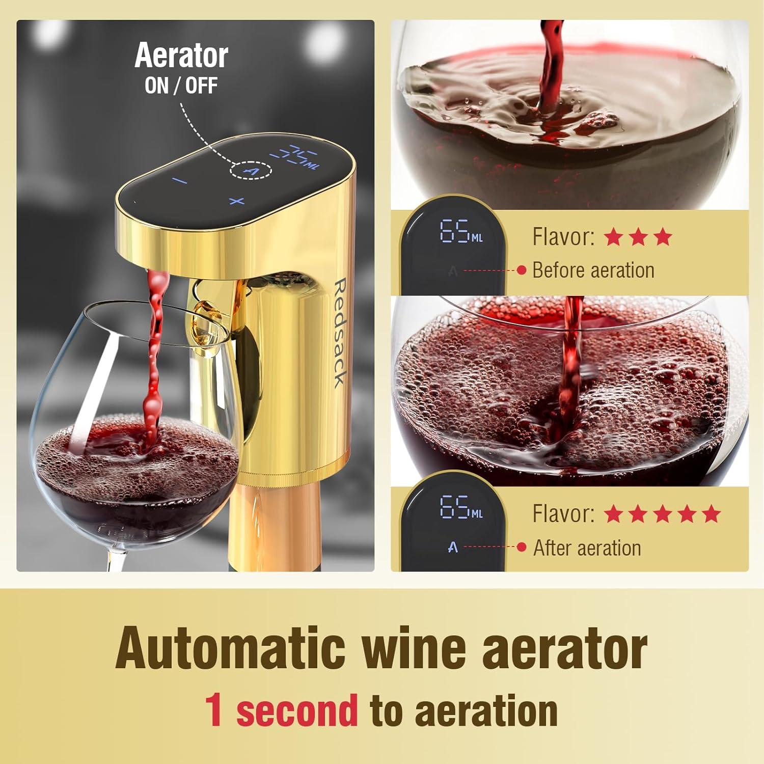 Rechargeable Wine/Whiskey/Liquor Electric Dispenser, Automatic Decanter/Aerator/Pourer, Smart Quantitative Dispensing Adjustable 0-999ml, Men's/Women Birthday Gift, Exclusive Card (for Dad)