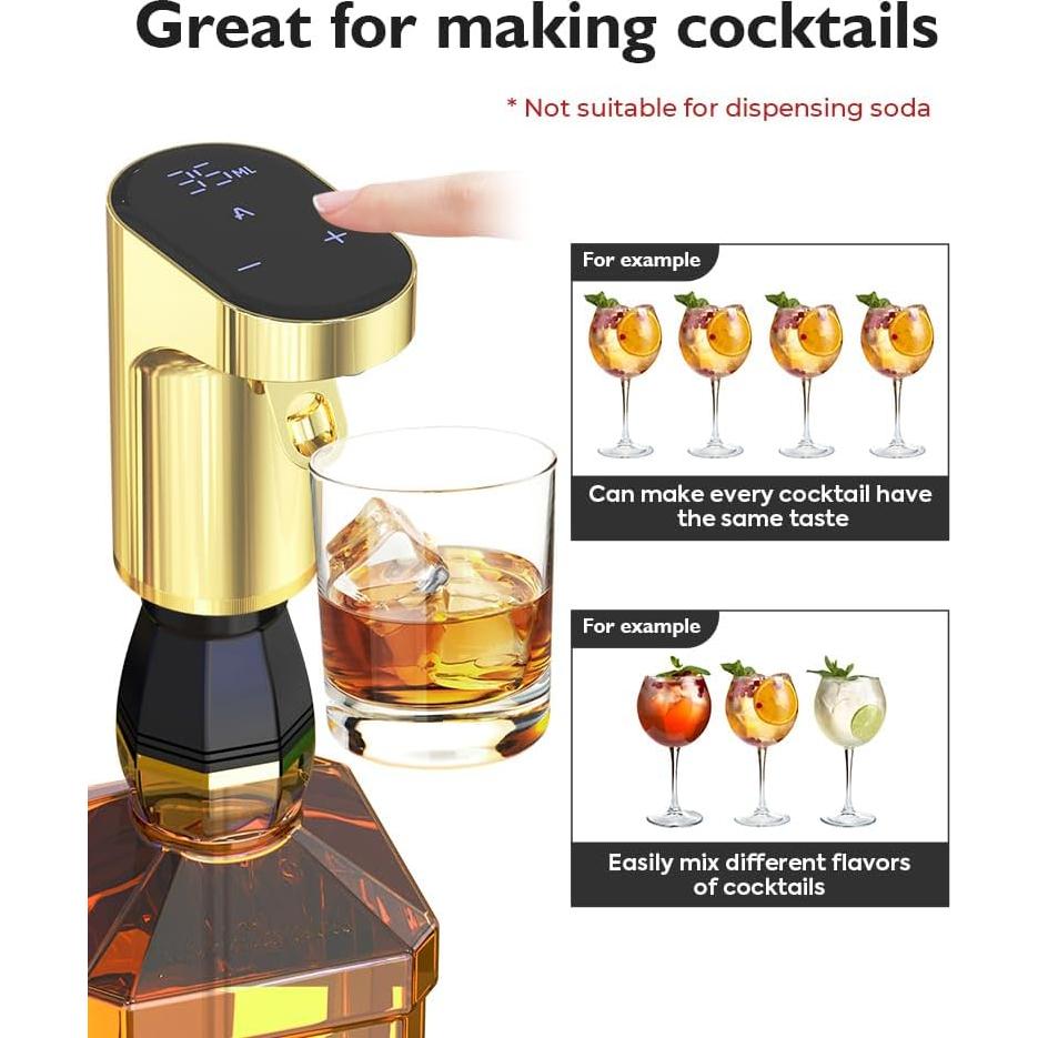 Rechargeable Wine/Whiskey/Liquor Electric Dispenser, Automatic Decanter/Aerator/Pourer, Smart Quantitative Dispensing Adjustable 0-999ml, Men's/Women Birthday Gift, Exclusive Card (for Dad)