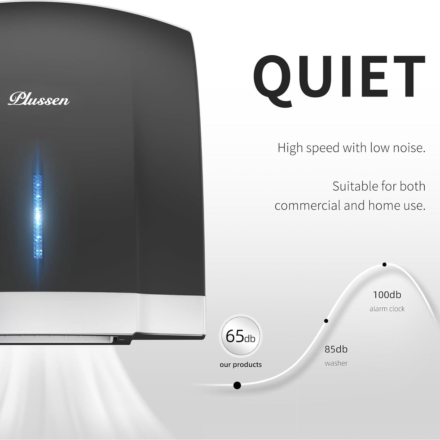 Secador de Manos Automático Compacto 2.34 kg Negro