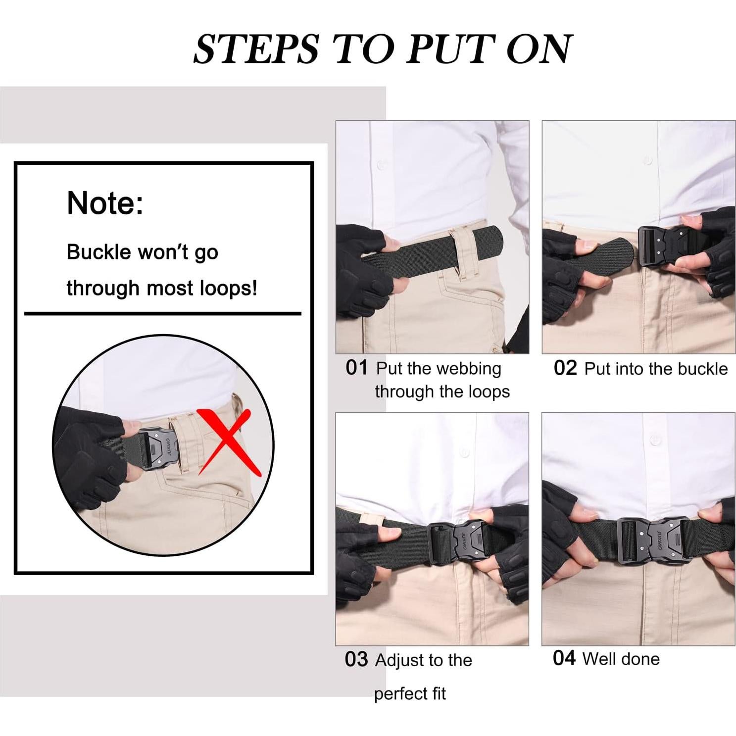 Cinturón Táctico JUKMO de Nylon 3.8 cm con Hebilla Rápida