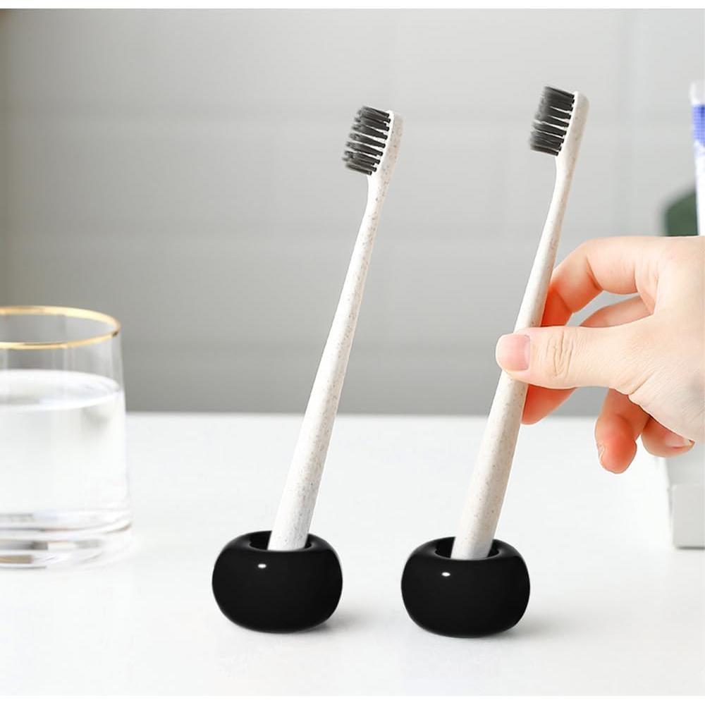 Soporte de Cepillo de Dientes Cerámica HalfofLife Negro 2 Piezas