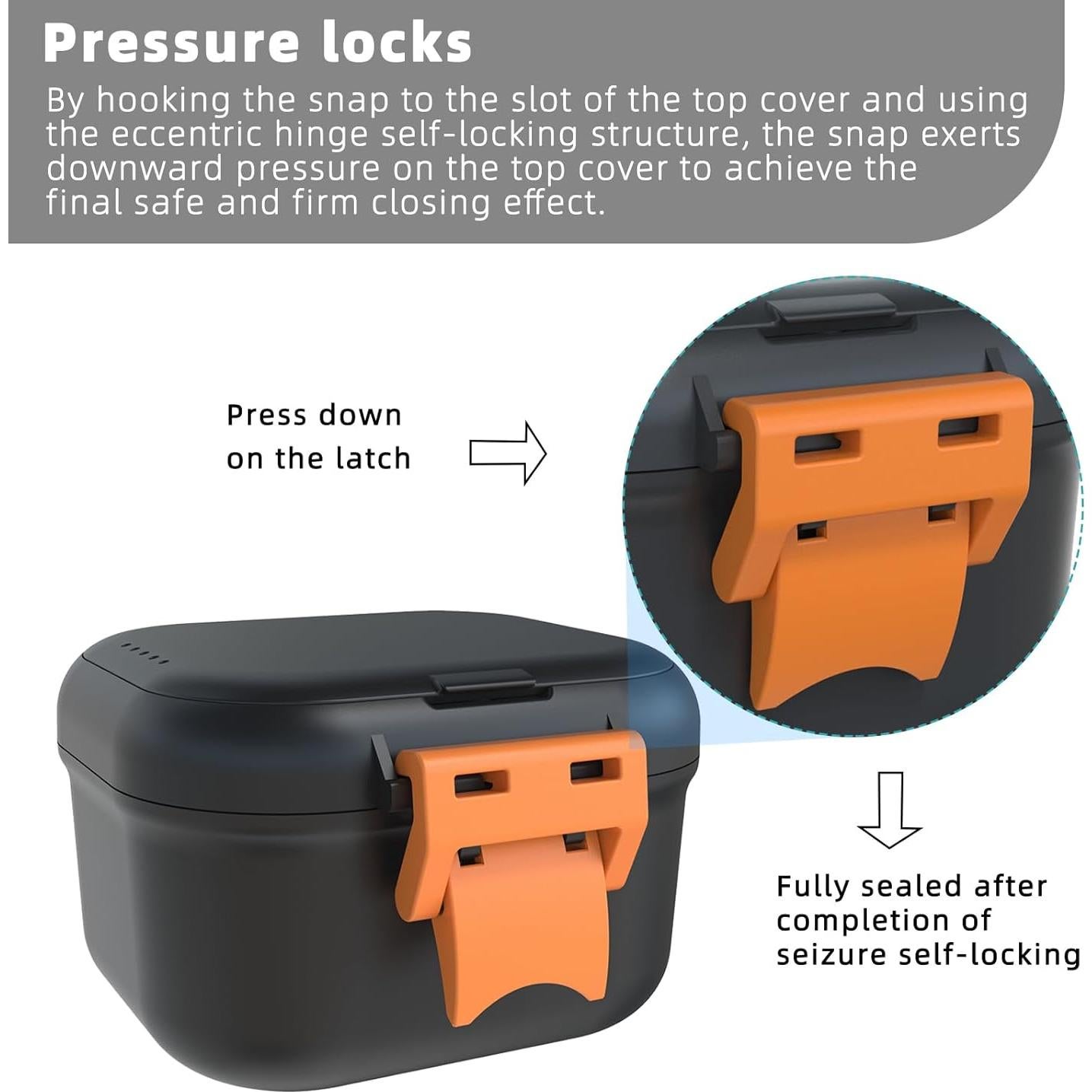 Taza de Baño para Dentaduras ARGOMAX Negra y Naranja