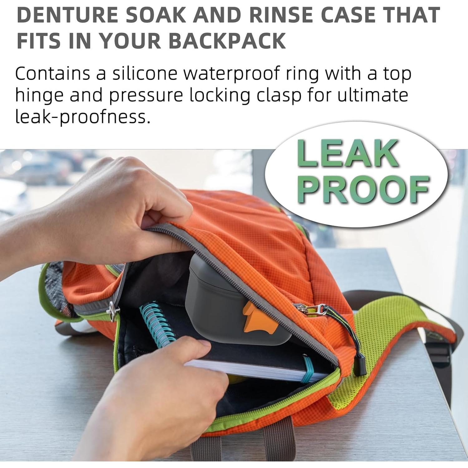 Taza de Baño para Dentaduras ARGOMAX Negra y Naranja