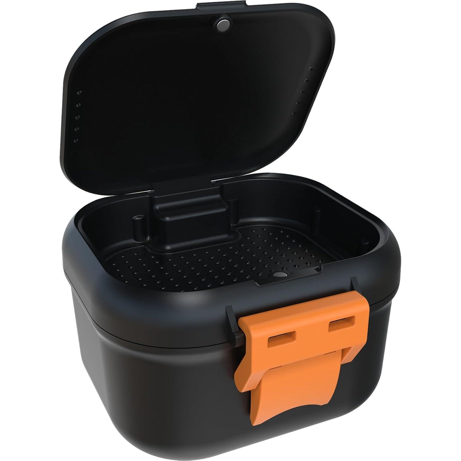 Taza de Baño para Dentaduras ARGOMAX Negra y Naranja