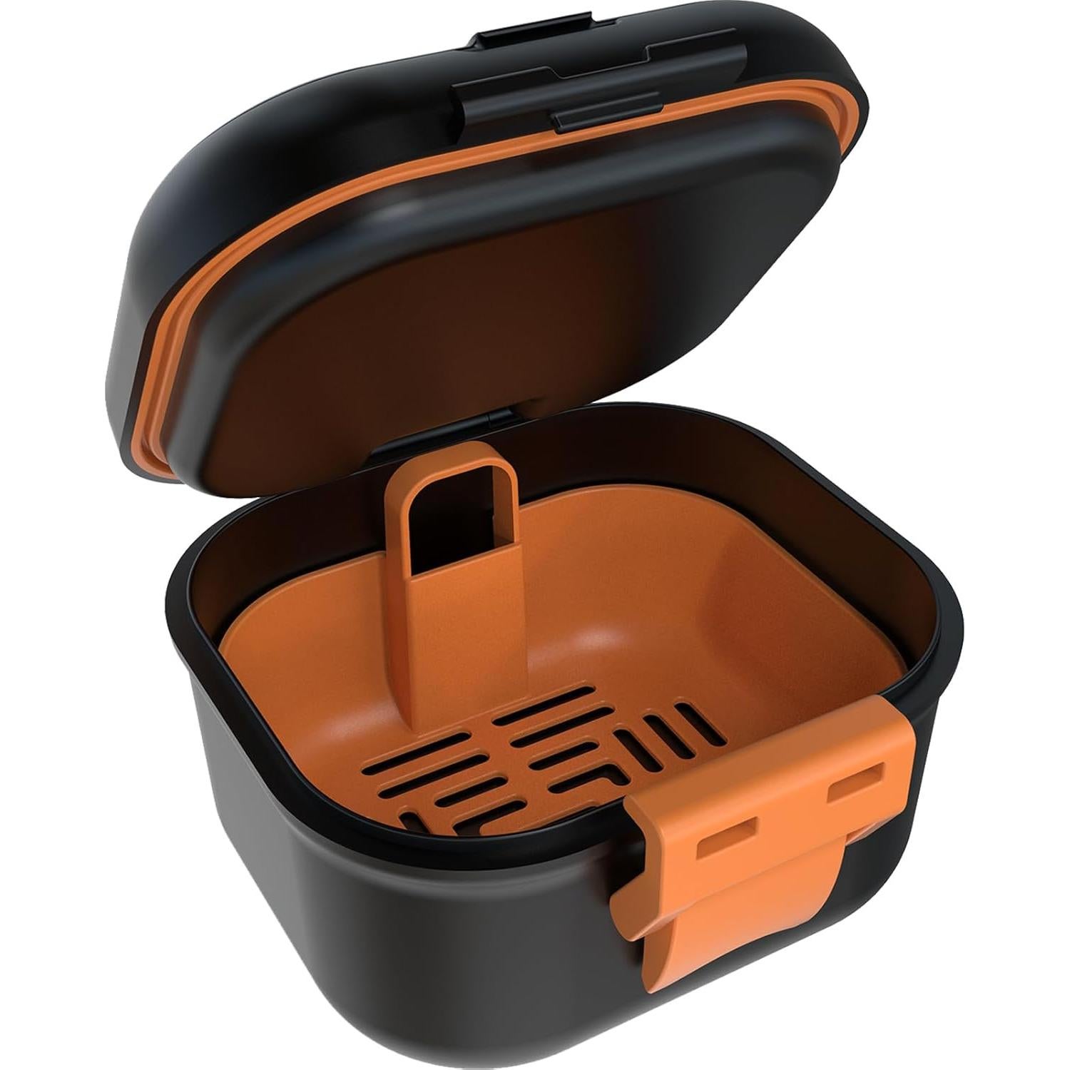 Taza de Baño para Dentaduras ARGOMAX Negra y Naranja