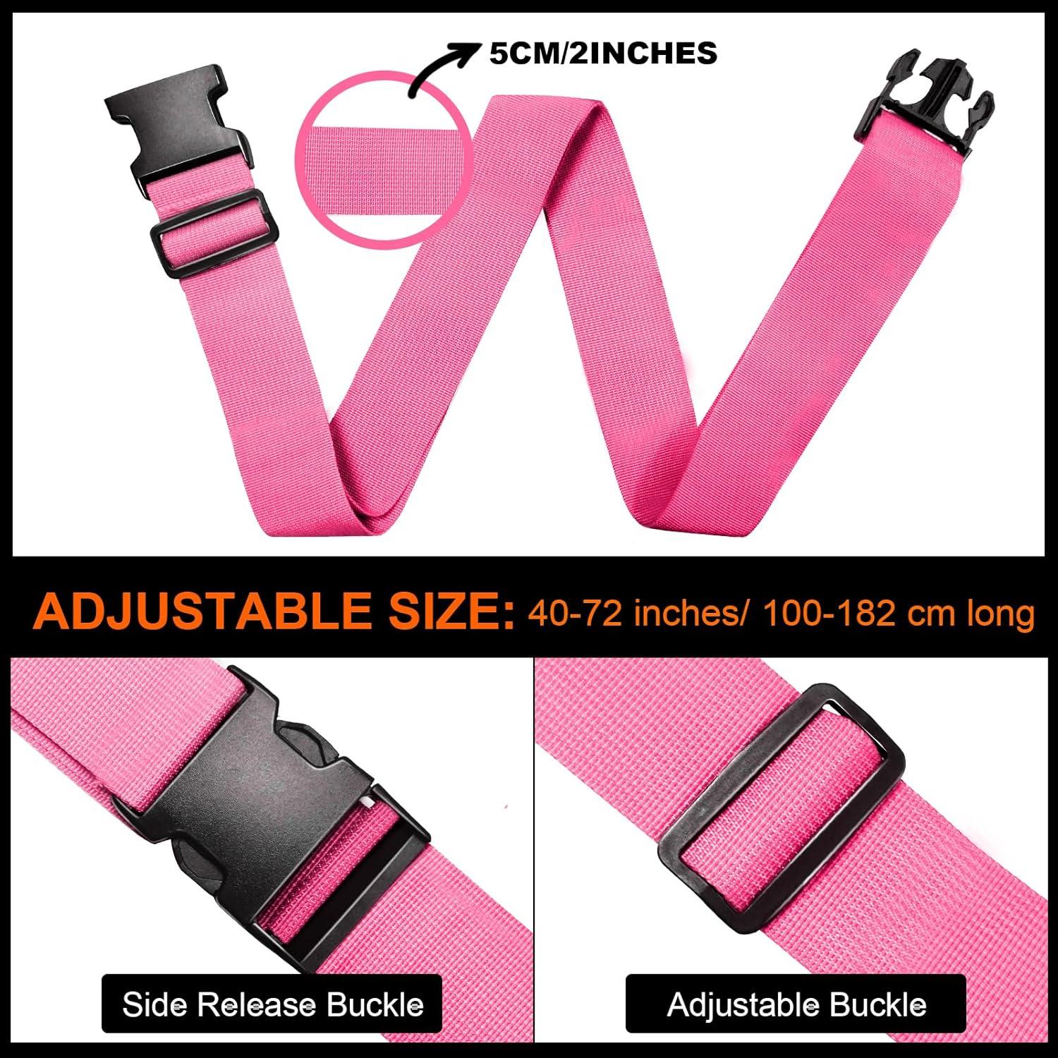 Luggage Straps Suitcase Belts Straps Set, TSA Approved Travel Belts Accessories, Wide Adjustable Packing Straps with Quick-Release Buckle (12 Pack)