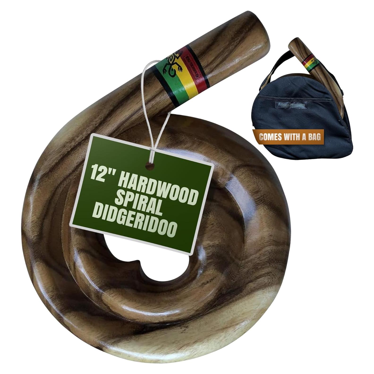 Didgeridoo Espiral de Madera Natural - Compacto y Ligero