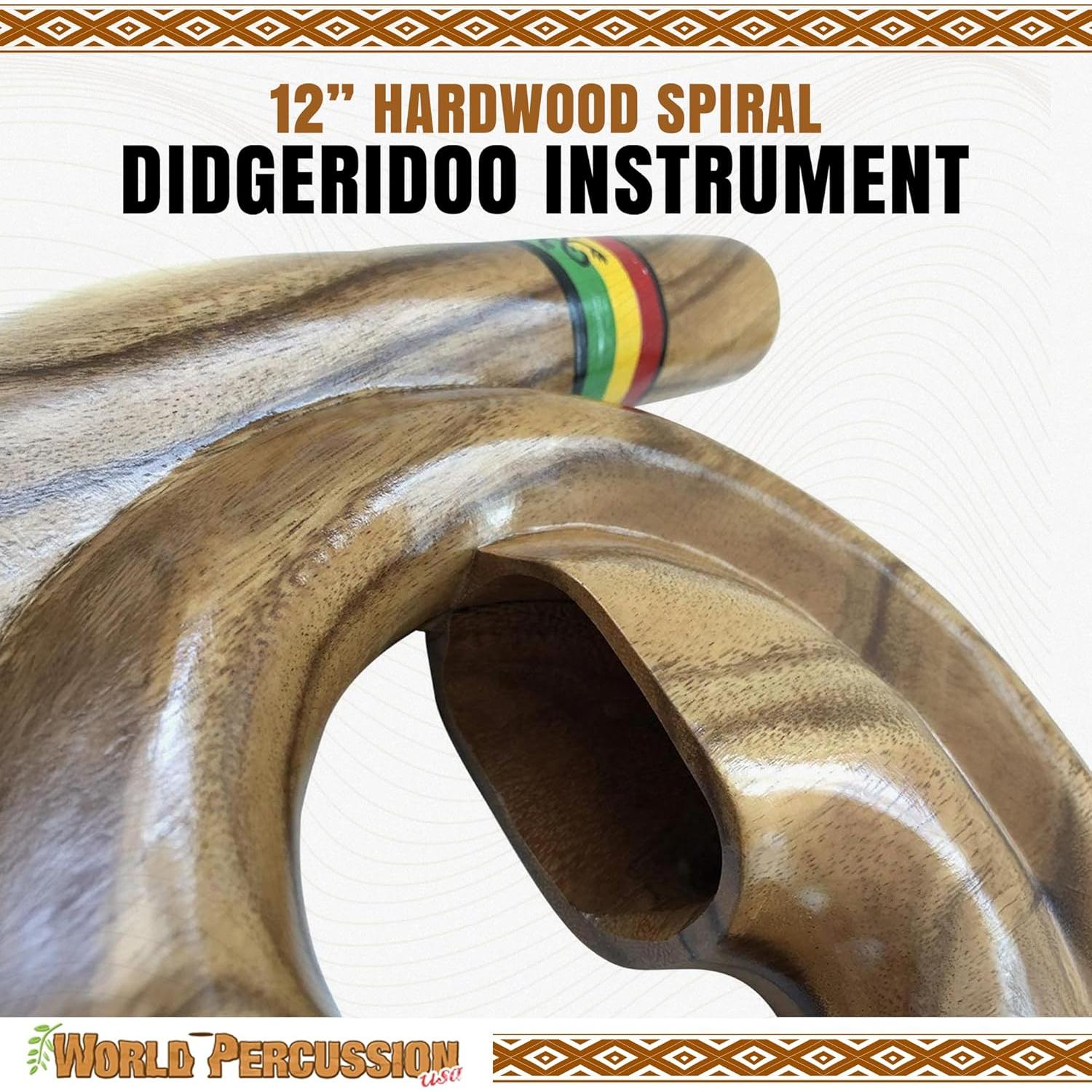 Didgeridoo Espiral de Madera Natural - Compacto y Ligero