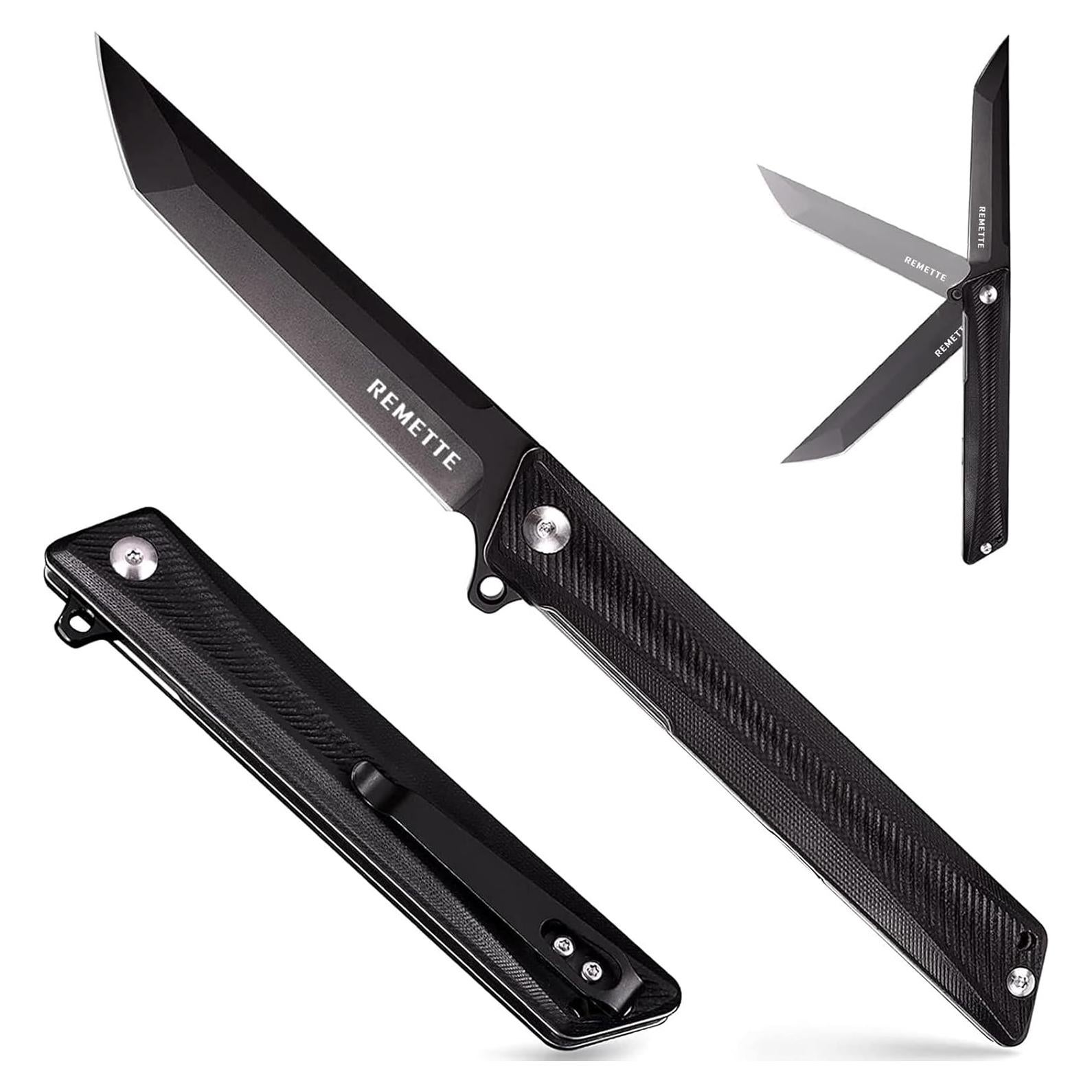 Cuchillo de bolsillo REMETTE GD22K, acero D2, EDC ligero