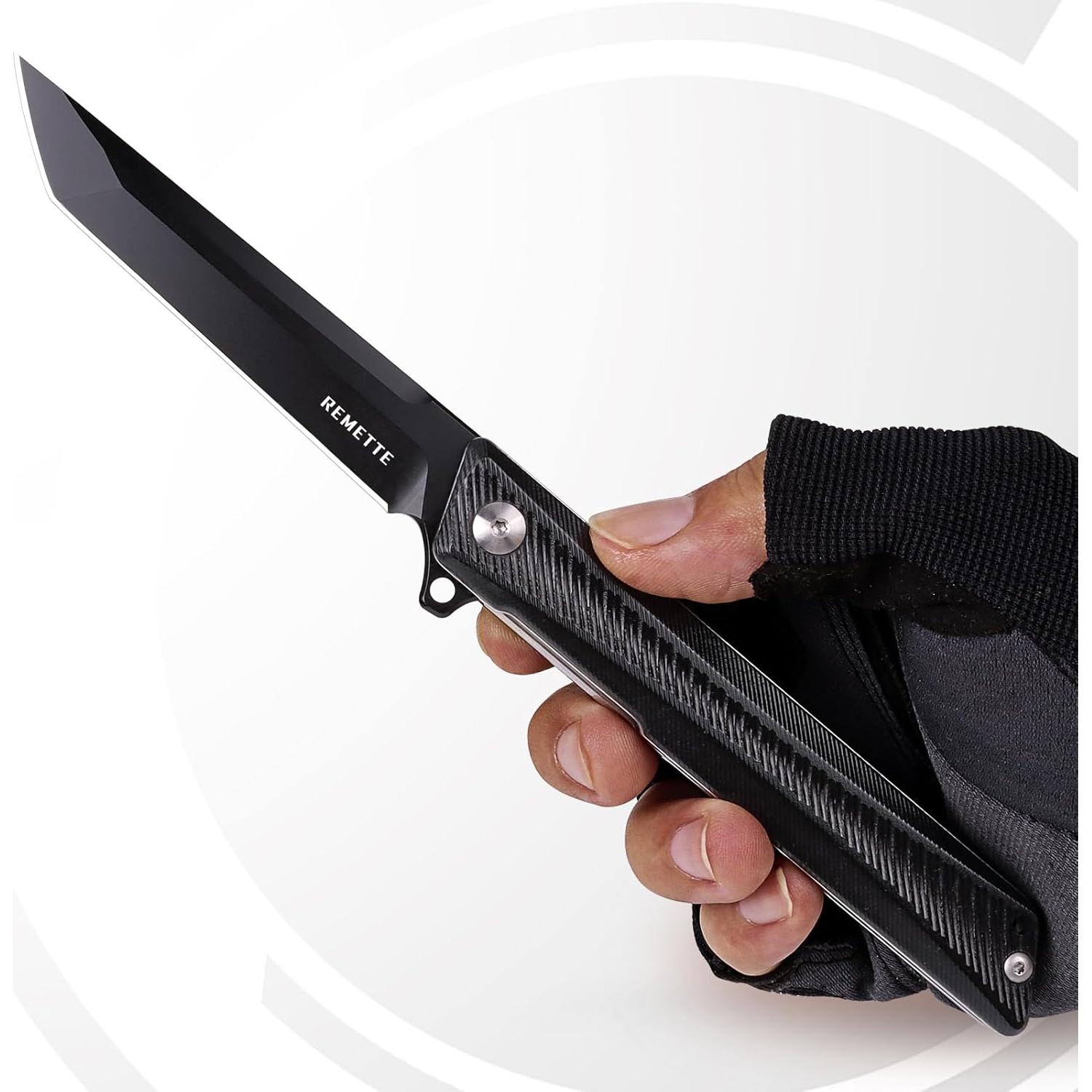 Cuchillo de bolsillo REMETTE GD22K, acero D2, EDC ligero