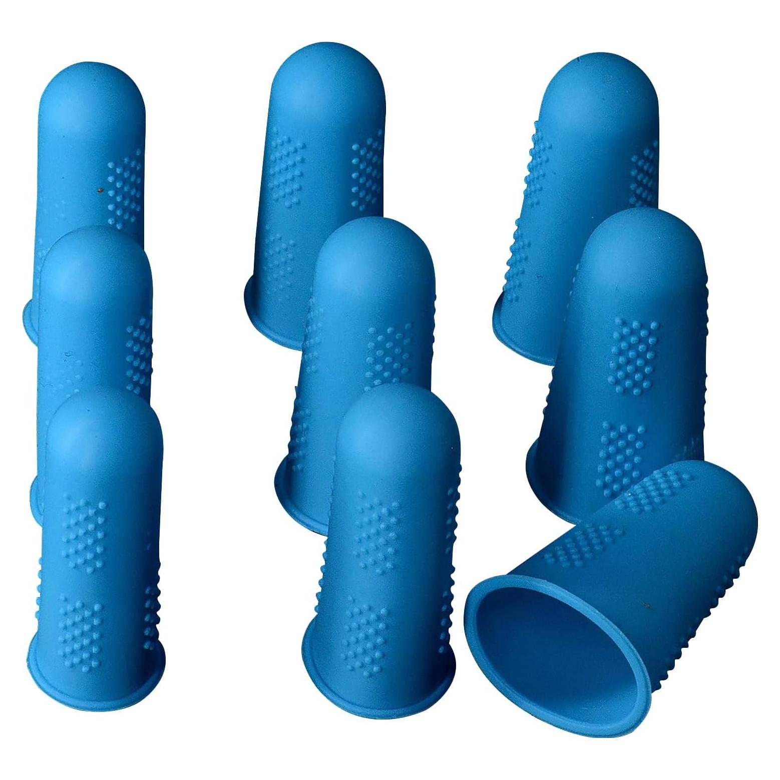 Finger Protectors [Flex Series - 9-Pack] Silicone Non-Stick Covers [Small (3) / Medium (3) / Large (3)] - for Hot Glue/Sewing/Wax/Rosin/Resin/Honey/Adhesives/Scrapbooking