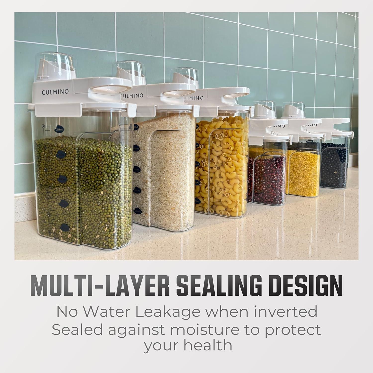 Airtight Cereal Containers Storage with Pouring Spout & Measuring Cup – 1.8L BPA-Free Plastic Cereal Dispenser for Rice, Flour, Pet Food & More – Storage Container Durable & Leak-Proof