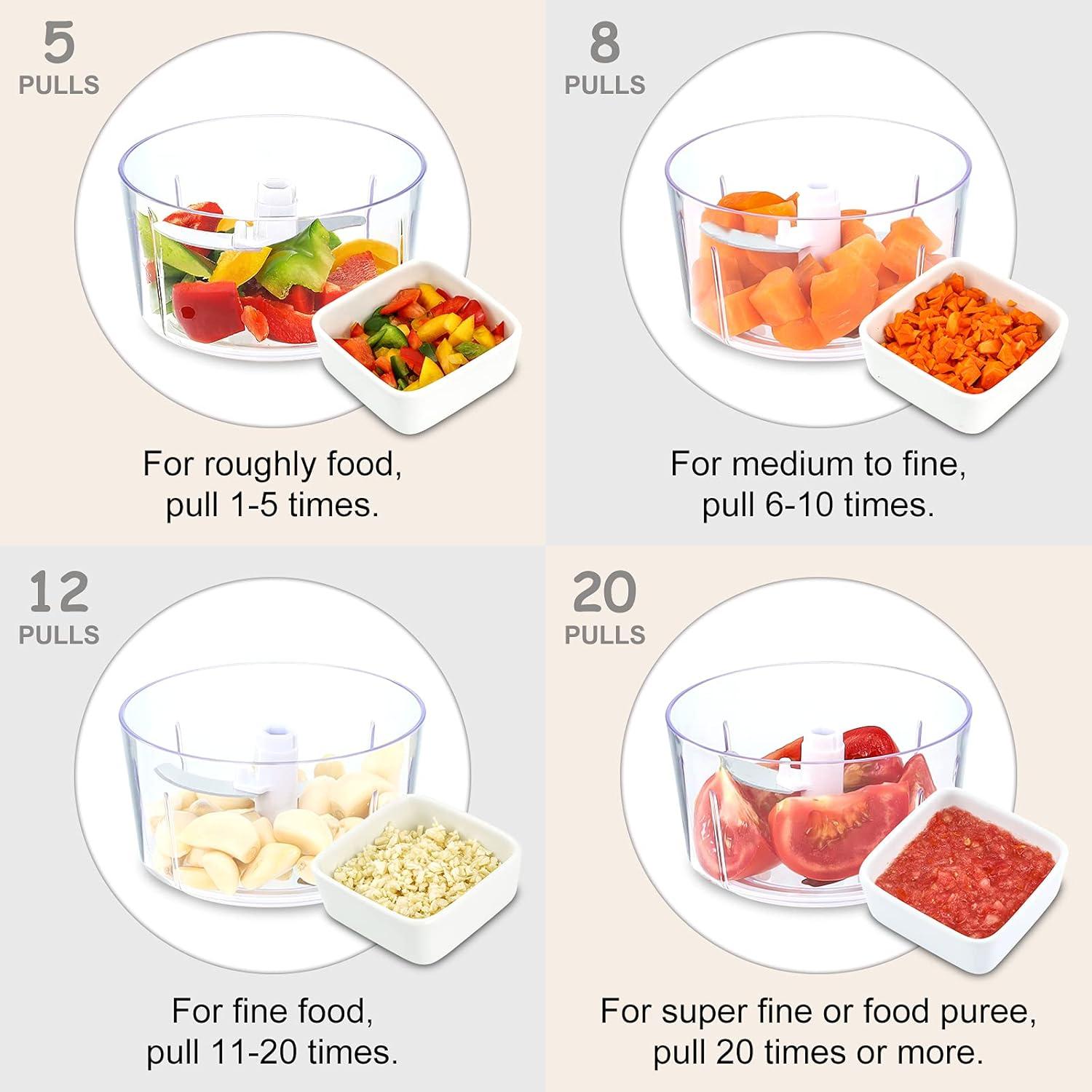 Picador de Alimentos Manual Geedel 2.5 Tazas Gris - Cebolla, Ajo, Verduras