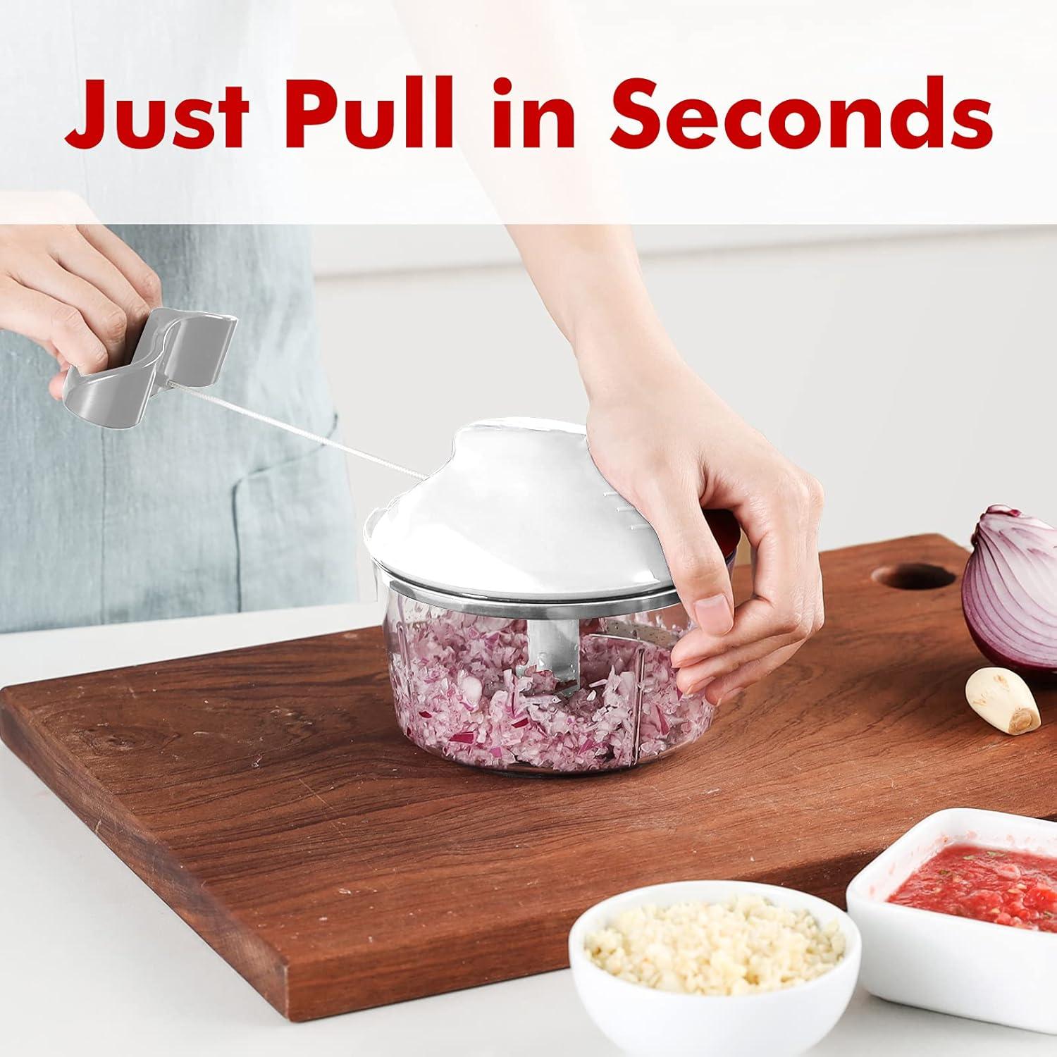 Picador de Alimentos Manual Geedel 2.5 Tazas Gris - Cebolla, Ajo, Verduras