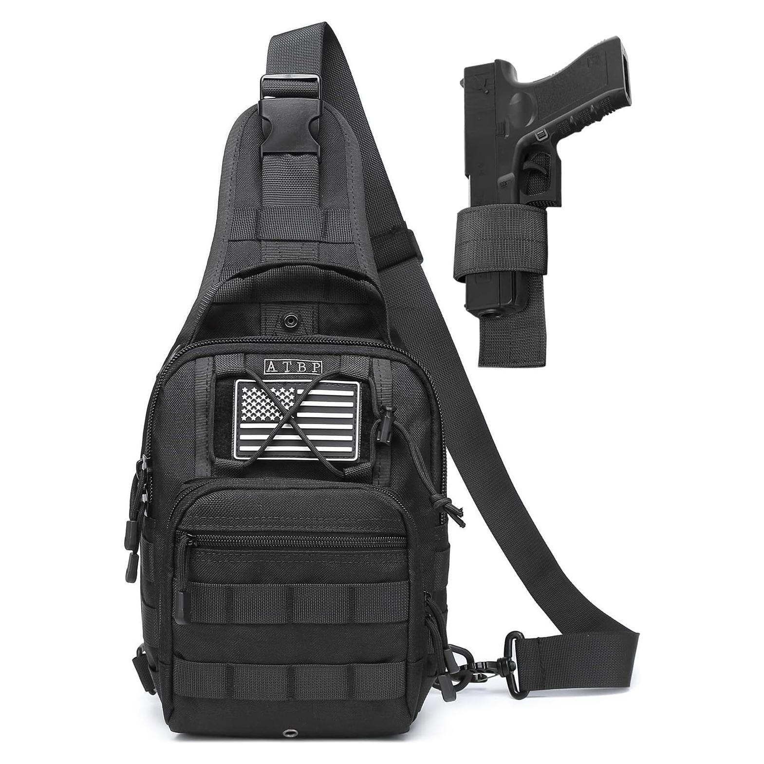 Mochila Táctica Pequeña ATBP con Funda Universal Negra