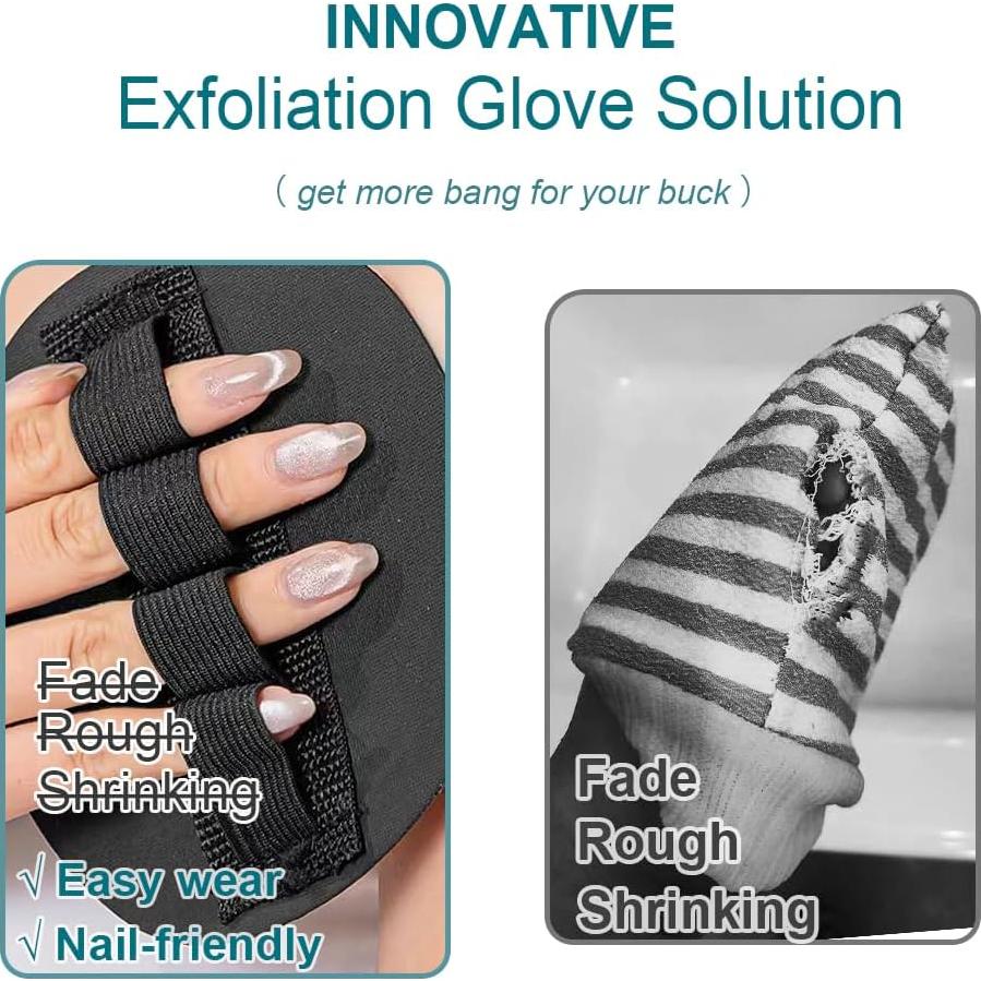 Heeqinn Rubber Dead Skin Remover for Body Shower, Rubber Exfoliating Gloves When Bathing, Wet The Skin During Use. Basic (1 Piece)