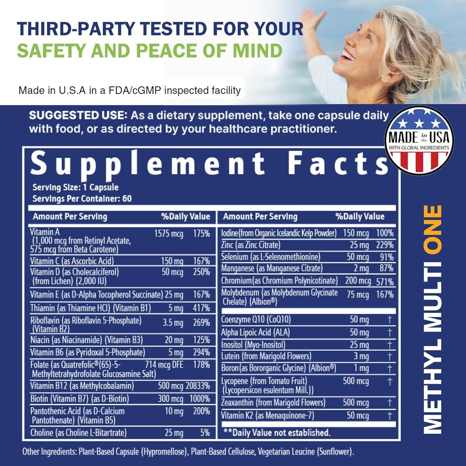 Multivitamina Metilada Power By Naturals 60 Cápsulas - Sin Hierro