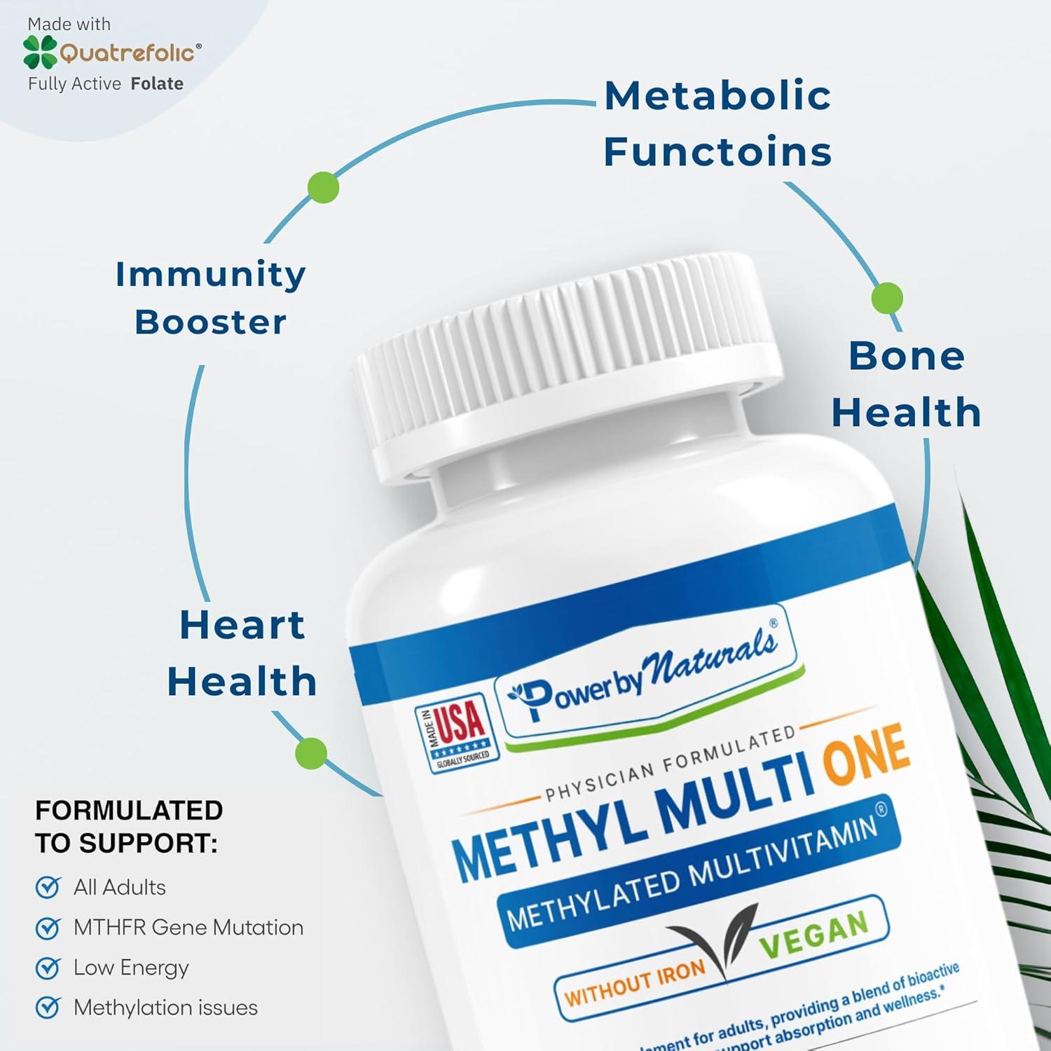 Multivitamina Metilada Power By Naturals 60 Cápsulas - Sin Hierro