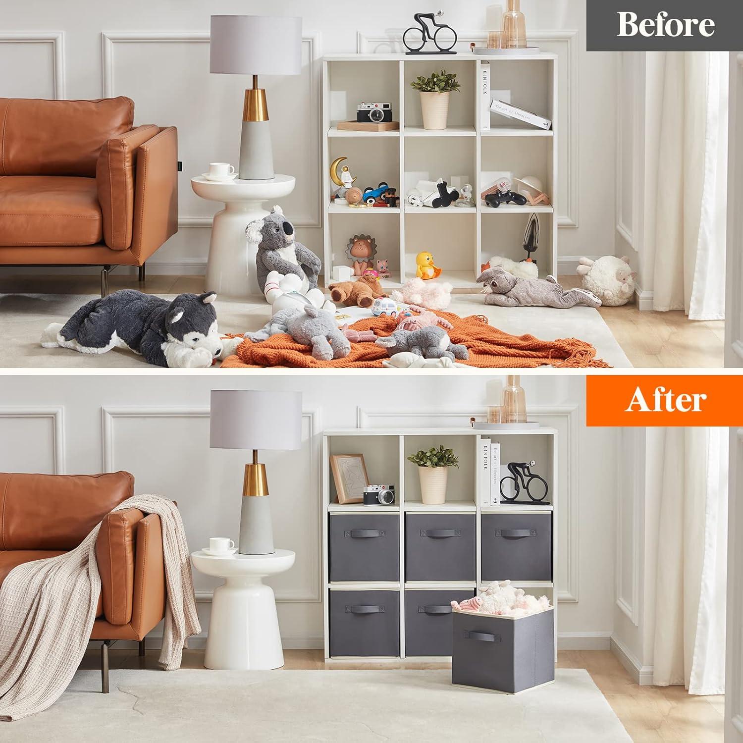 Conjunto de 6 Cubos de Almacenamiento Plegables Lifewit 33cm Gris