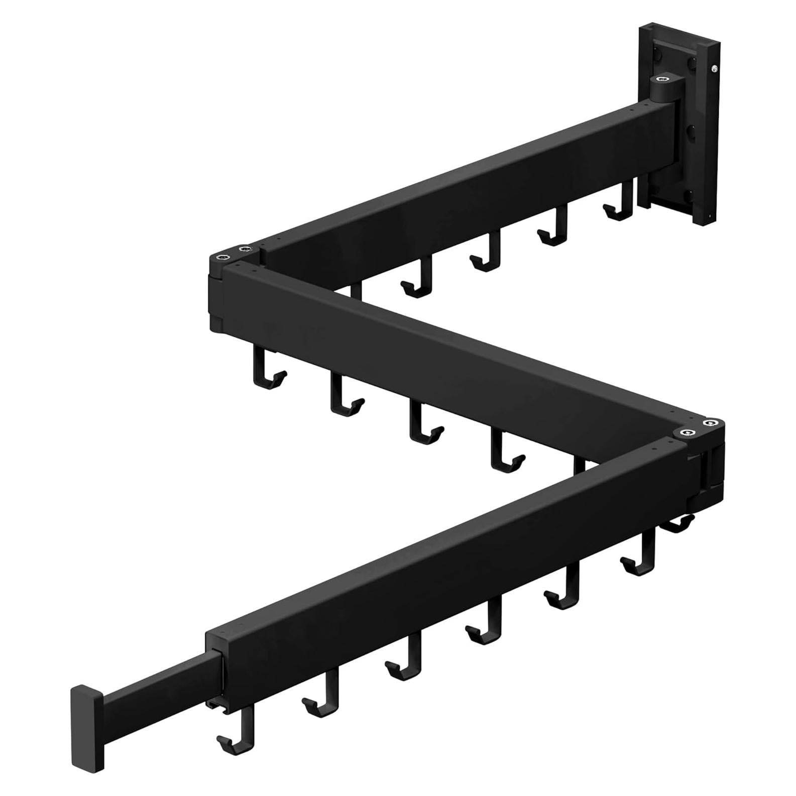 Clothes Drying Rack Wall Mounted,Laundry Rack Wall Wount,Drying Rack Clothing for Laundry,Retractable Dryer Racks,Wall Mounted Drying Rack Collapsible, Black, Sandy Coating,3z-b01