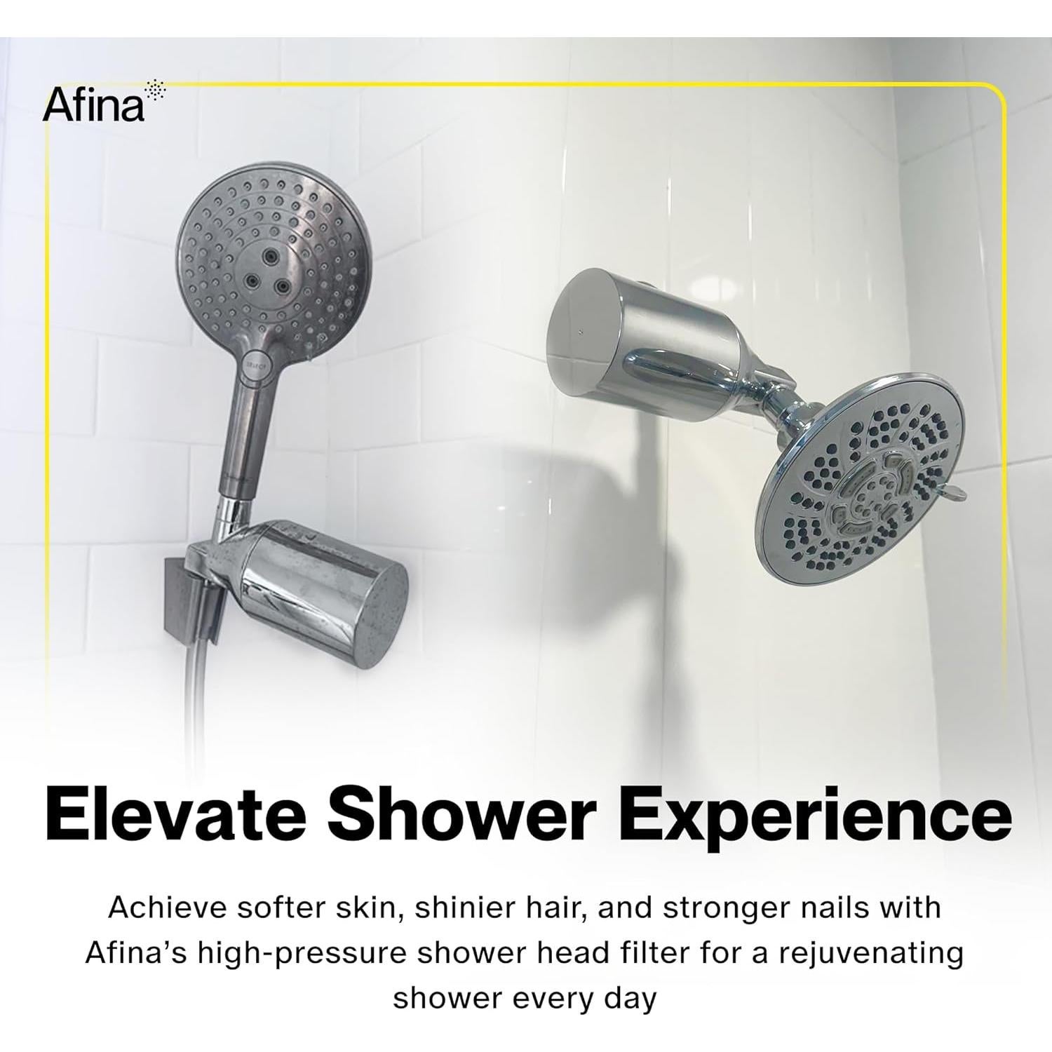 Filtro de Ducha Afina Negro | Compatible con Ducha de Mano y Fija