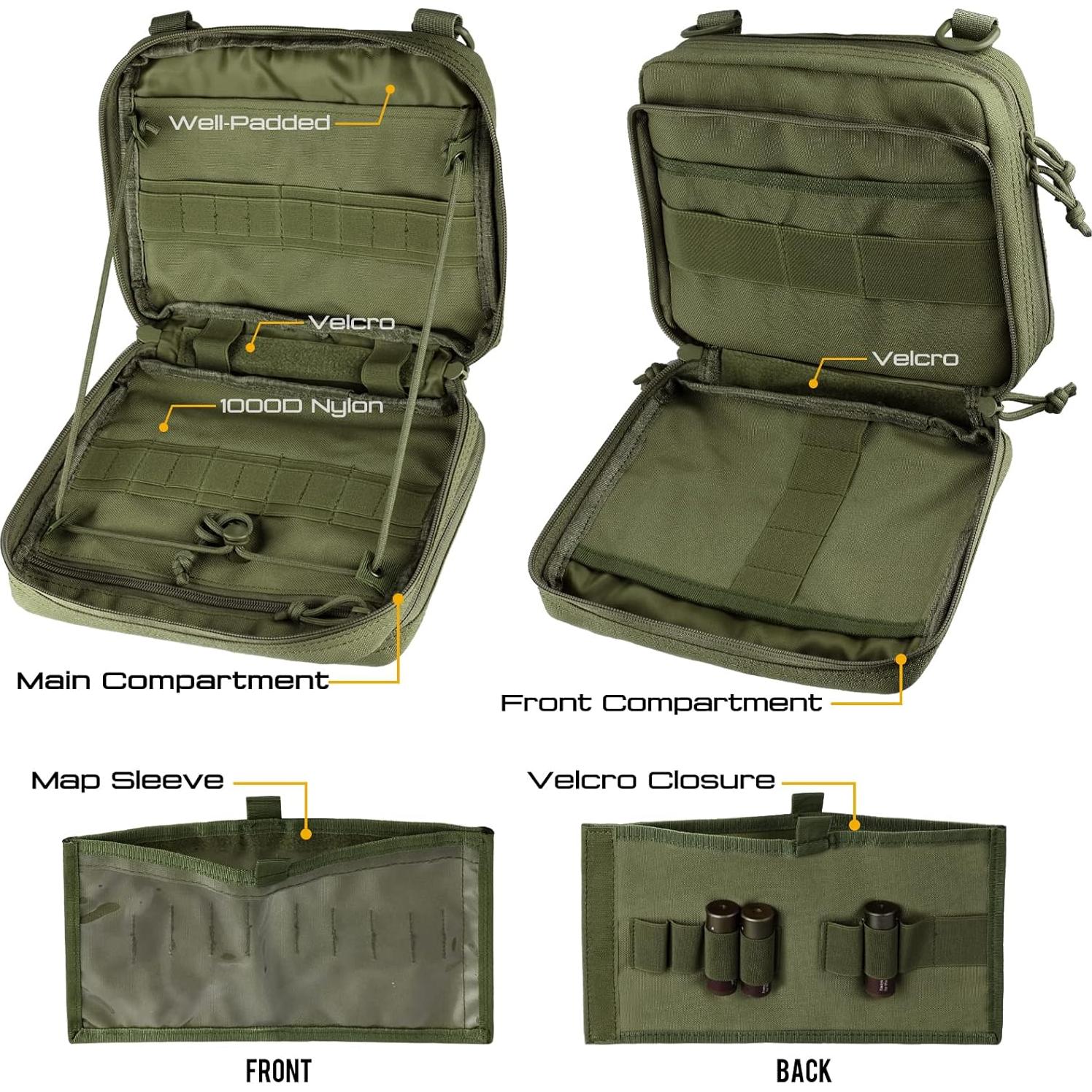 Bolsa Táctica WYNEX Grande EDC Molle 24x19x9cm Verde