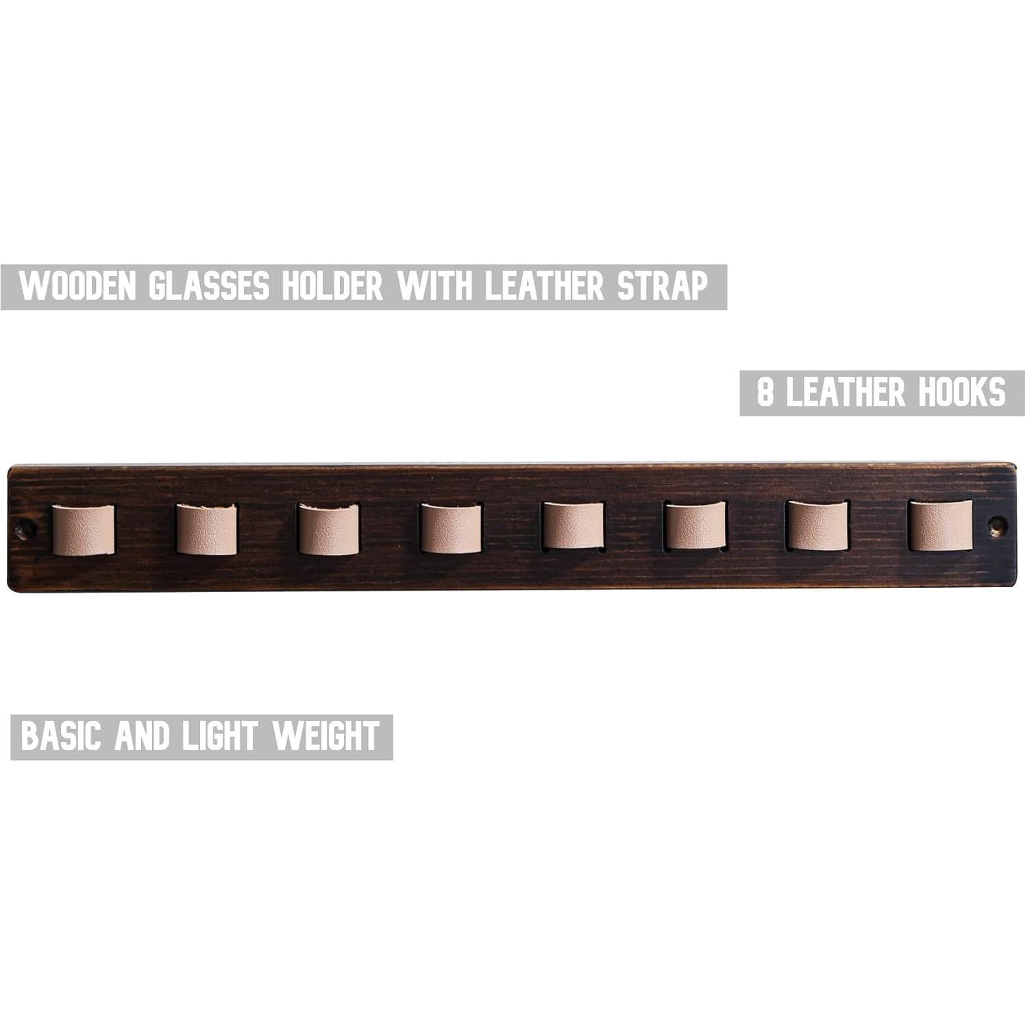 Gifts for Men Sunglass Organizer Wall Mounted Sunglasses Rack Wood Sun Glasses Holder for Multiple Glasses Hanger Storage Unique Birthday Gifts for Husband Dad