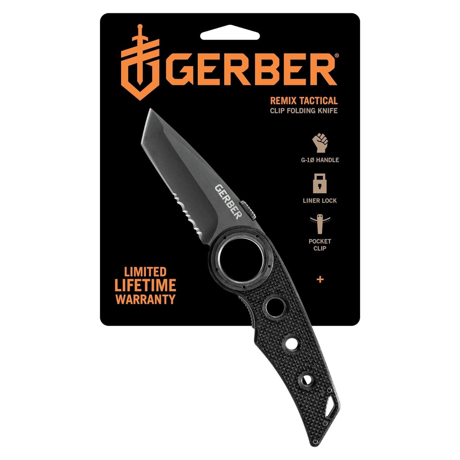 Cuchillo Plegable Gerber Gear Remix 3" Serrado Negro