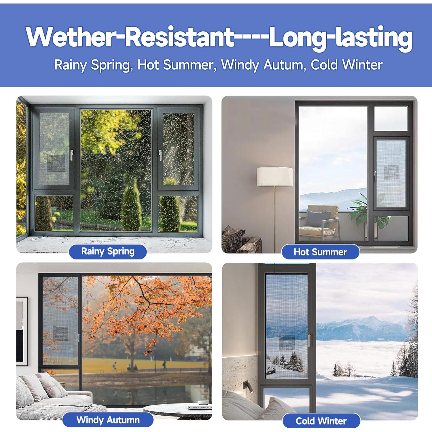 Window Screen Repair Tape, 2 in X 15 FT(180IN) Screen Rrepair Kit for Windows or Doors, Strong Adhesive Screen Patch Repair Kit Mesh Repair (Black, 15 FT)