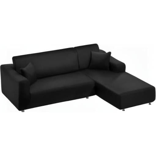 Funda de Sofá NAISI Universal 3 Plazas + 3 Plazas Negra
