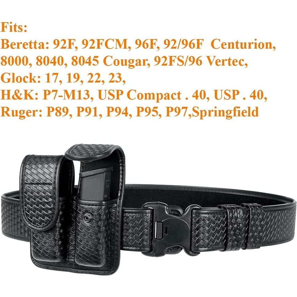 Funda Doble Cargador TAFTACFR Cuero Canasta 9mm .40